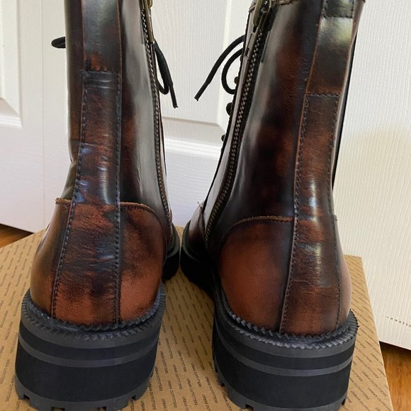 NWT Urban Outfitters Leather Brown Combat Boots Size Men's 9/EU 42 - Picture 8 of 11